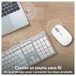 Kit clavier et souris sans fil Classy - 13 raccourcis multim&eacute;dias - R&eacute;cepteur USB unique - Blanc - T'nB 