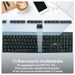 Kit clavier et souris sans fil Classy - 13 raccourcis multimédias - Récepteur USB unique - Noir - T'nB