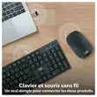 Kit clavier et souris sans fil Classy - 13 raccourcis multimédias - Récepteur USB unique - Noir - T'nB