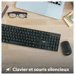 Kit clavier et souris sans fil Classy - 13 raccourcis multimédias - Récepteur USB unique - Noir - T'nB