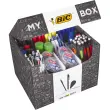 Coffret Bic de 124 produits d'écriture : 75 Stylos-Bille, 24 Porte-Mines, 8 Rubans Correcteurs, 7 Marqueurs, 8 Surligneurs et 2 Bâtons de Colle Blanche (21gr)