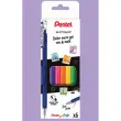 Stylo encre gel Pentel Mattehop - pointe large 1 mm - couleurs vives assorties - lot de 6