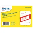 1000 Etiquettes perforées pré-imprimées "soldé" 49x65 mm 1000étiq/boîte