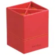 Pot &agrave; crayons simili cuir - 8 x 8 x 11cm - Rouge - RHODIA 