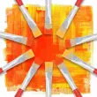 Brosse plate n°16 - OZ - en soie - peinture acrylique et à l'huile
