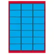 100 Planches d'&eacute;tiquettes L63,5xH38,1 mm 2100 &eacute;tiq/ bo&icirc;te, bleu vif 