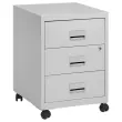 Caisson mobile en métal 3 tiroirs aluminium monté
