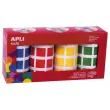Gommette adhésive Apli- forme carré 20 x 20 mm - 4 couleurs 7080 gommettes - lot de 4 rouleaux