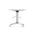 Table rectangulaire rabattable avec roulettes - 180 x 70 cm - Blanc et alu