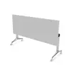 Table rectangulaire rabattable avec roulettes - 180 x 70 cm - Blanc et alu