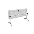 Table rectangulaire rabattable avec roulettes - 180 x 70 cm - Blanc et alu