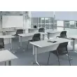 Table rectangulaire rabattable avec roulettes - 180 x 70 cm - Blanc et alu