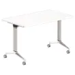 Table rabattable 120x70 blanc/alu montée
