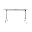 Table rabattable 120x70 blanc/alu montée