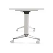 Table rabattable 120x70 blanc/alu montée