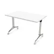 Table rabattable 120x70 blanc/alu montée