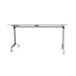 Table rabattable 150x70 blanc/alu mont&eacute;e 