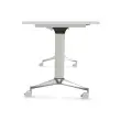 Table rabattable 150x70 blanc/alu mont&eacute;e 