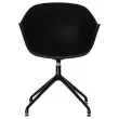 2 Fauteuils MOON Pivotants, 4 pieds noirsassise noire montés