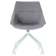 2 Chaises LUGE pivotantes &agrave; roulettes, 4pieds gris  assise gris 