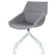 2 Chaises LUGE pivotantes &agrave; roulettes, 4pieds gris  assise gris 