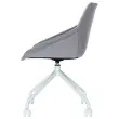 2 Chaises LUGE pivotantes &agrave; roulettes, 4pieds gris  assise gris 