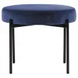 Pouf Rond GAIA D37 pieds noirs veloursbleu monté