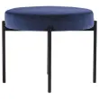 Pouf Rond GAIA D37 pieds noirs veloursbleu monté