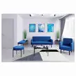 Pouf Rond GAIA D37 pieds noirs veloursbleu monté