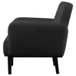 Fauteuil LISBOA 1 place Simili cuir noir mont&eacute; 