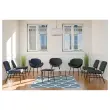 Fauteuil SMILE 4 pieds noir tissu bleu 