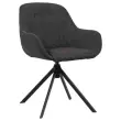 Fauteuil IRA pivotant 4 pieds noir tissu anthracite monté