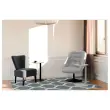 Fauteuil SCOOP pivotant 1 pied noir tissu gris