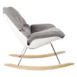 Fauteuil &agrave; bascule LAZY tissu gris 