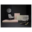Fauteuil &agrave; bascule LAZY tissu gris mont&eacute; 