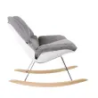 Fauteuil &agrave; bascule LAZY tissu gris mont&eacute; 