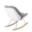 Fauteuil &agrave; bascule LAZY tissu gris mont&eacute; 