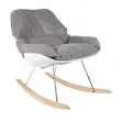 Fauteuil &agrave; bascule LAZY tissu gris mont&eacute; 