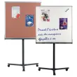 Tableau mobile mixte blanc/li&egrave;ge - 96 x 96 cm - NOBO 