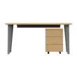 Bureau BORDEAUX 140 x 80 chêne clair -pieds aluminium monté
