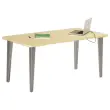 Bureau BORDEAUX 160 x 80 chêne clair -pieds aluminium monté