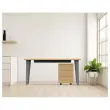Bureau BORDEAUX 160 x 80 chêne clair -pieds aluminium monté