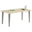 Bureau BORDEAUX 160 x 80 érable - pieds aluminium monté