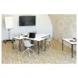 Table roulante FEX OFFICE 116 x 50 cm Blanc pieds noirs montée