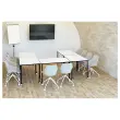 Table roulante FEX OFFICE 116 x 50 cm Blanc pieds noirs montée