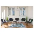 Fauteuil SMILE 4 pieds noir tissu bleumonté