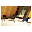 Fauteuil SMILE 4 pieds noir tissu bleumonté