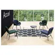Fauteuil SMILE 4 pieds noir tissu vertmonté