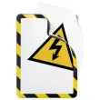 2 Pochettes d'affichage magn&eacute;tiques Security A4 Jaune/noir DJOIS 