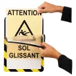 2 Pochettes d'affichage magn&eacute;tiques Security A4 Jaune/noir DJOIS 
